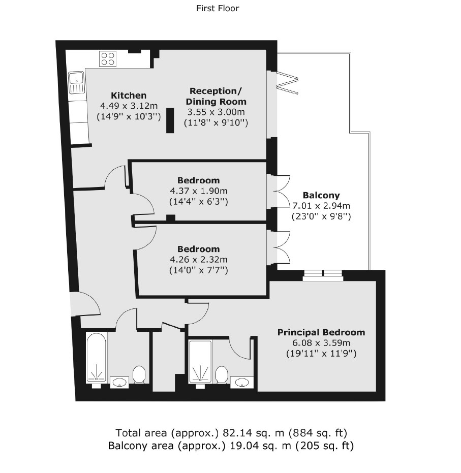 9 Ariana Apartments, 89 Lillie Road, London SW6 1UD floorplan