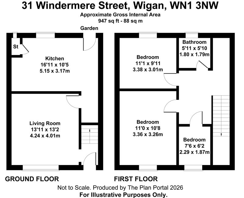 31 Windermere Street, Wigan WN1 3NW floorplan