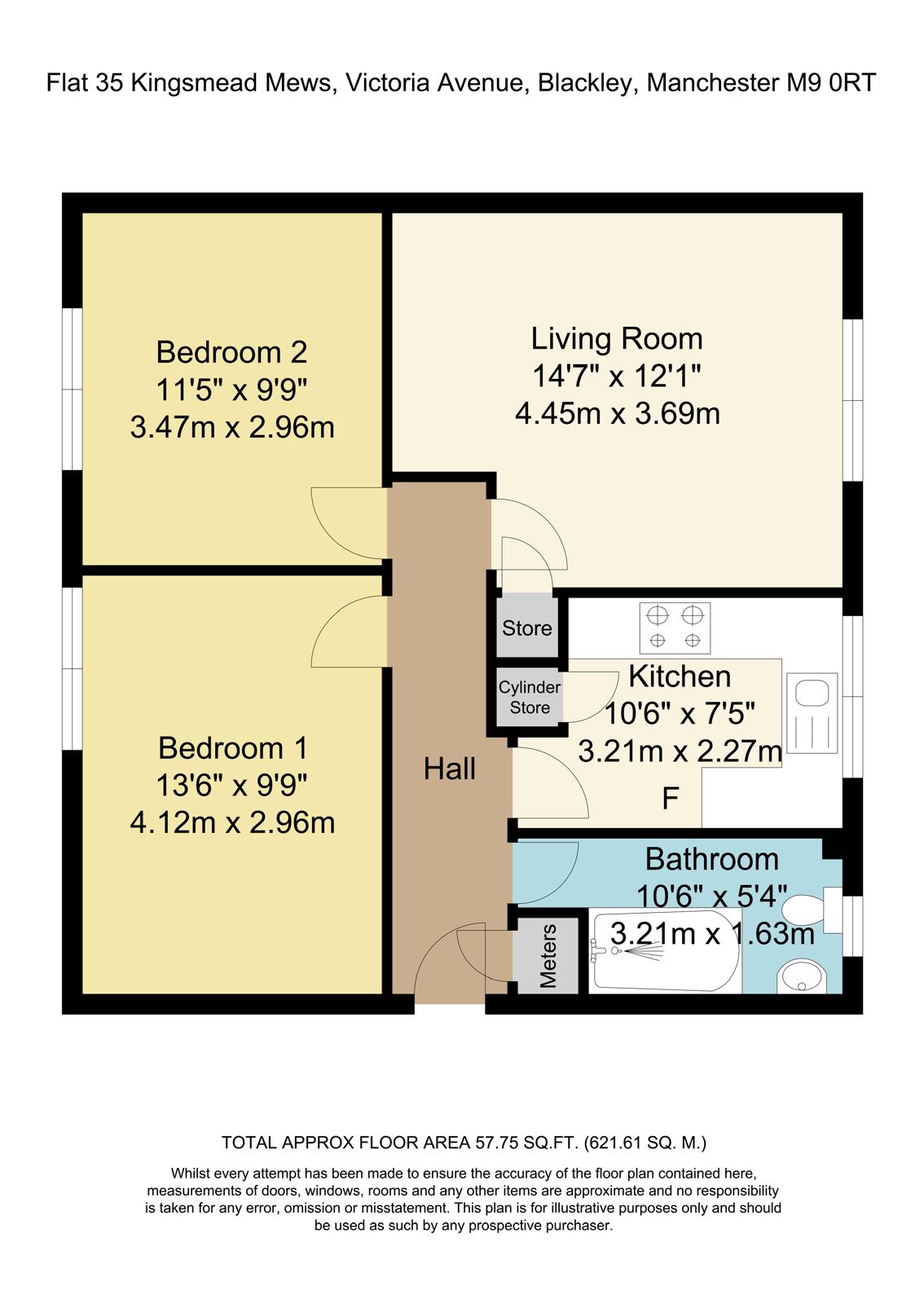 Flat 35, Buckingham House, Kingsmead Mews, Manchester M9 0RT floorplan