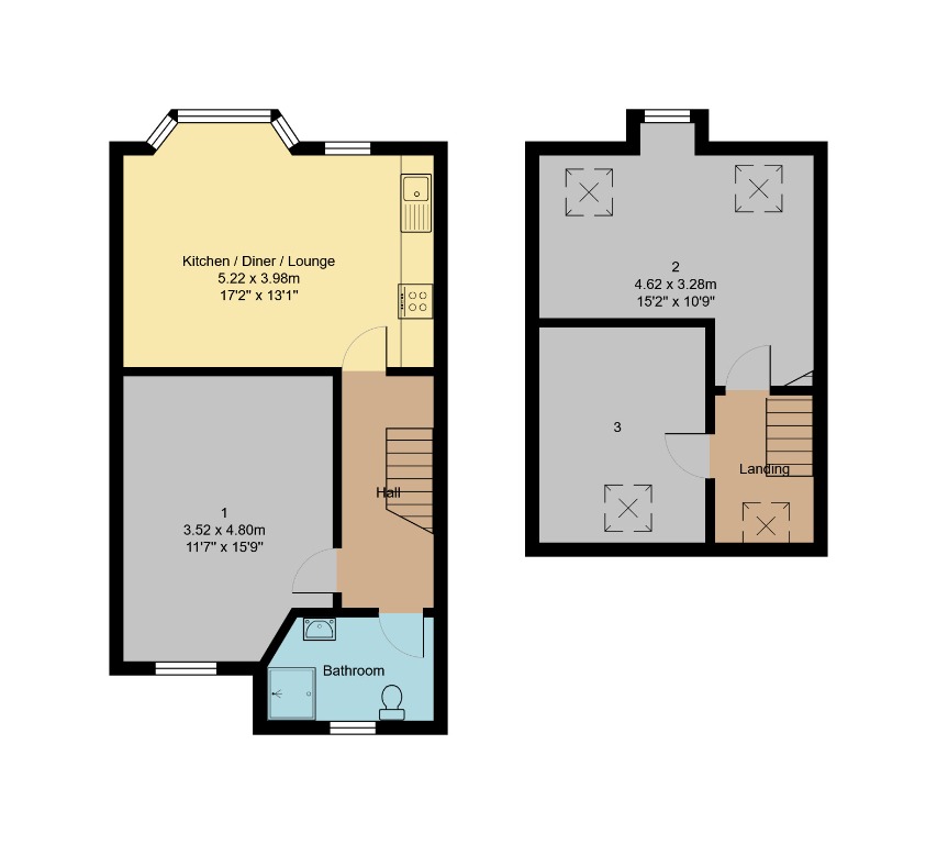 Flats 1 & 2, 144 Platt Lane, Rusholme, Manchester, Greater Manchester M14 5WH floorplan