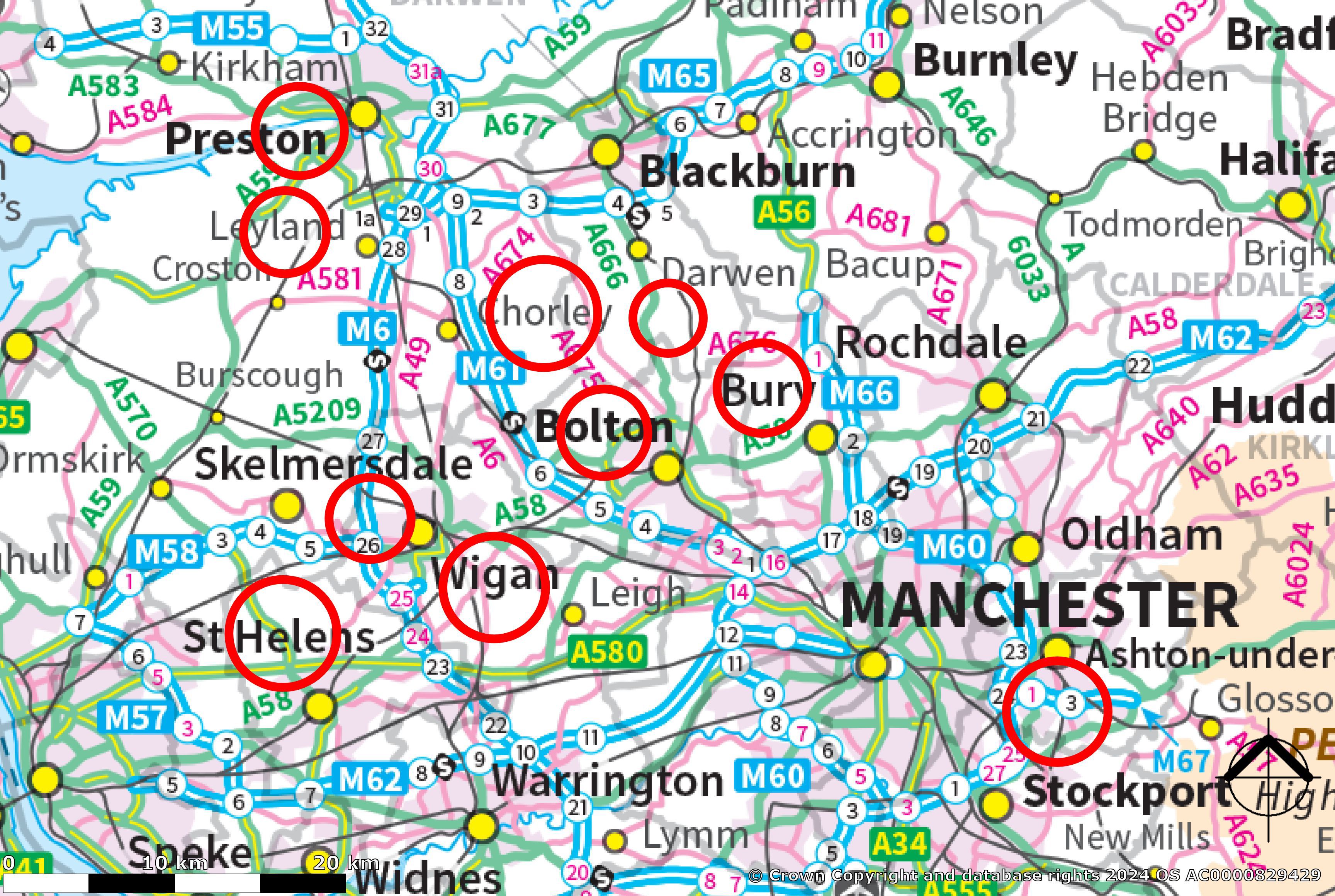 Various Sites, Across Greater Manchester And Lancashire, Whittle-Le-Woods, Chorley, Lancashire PR6 7PW