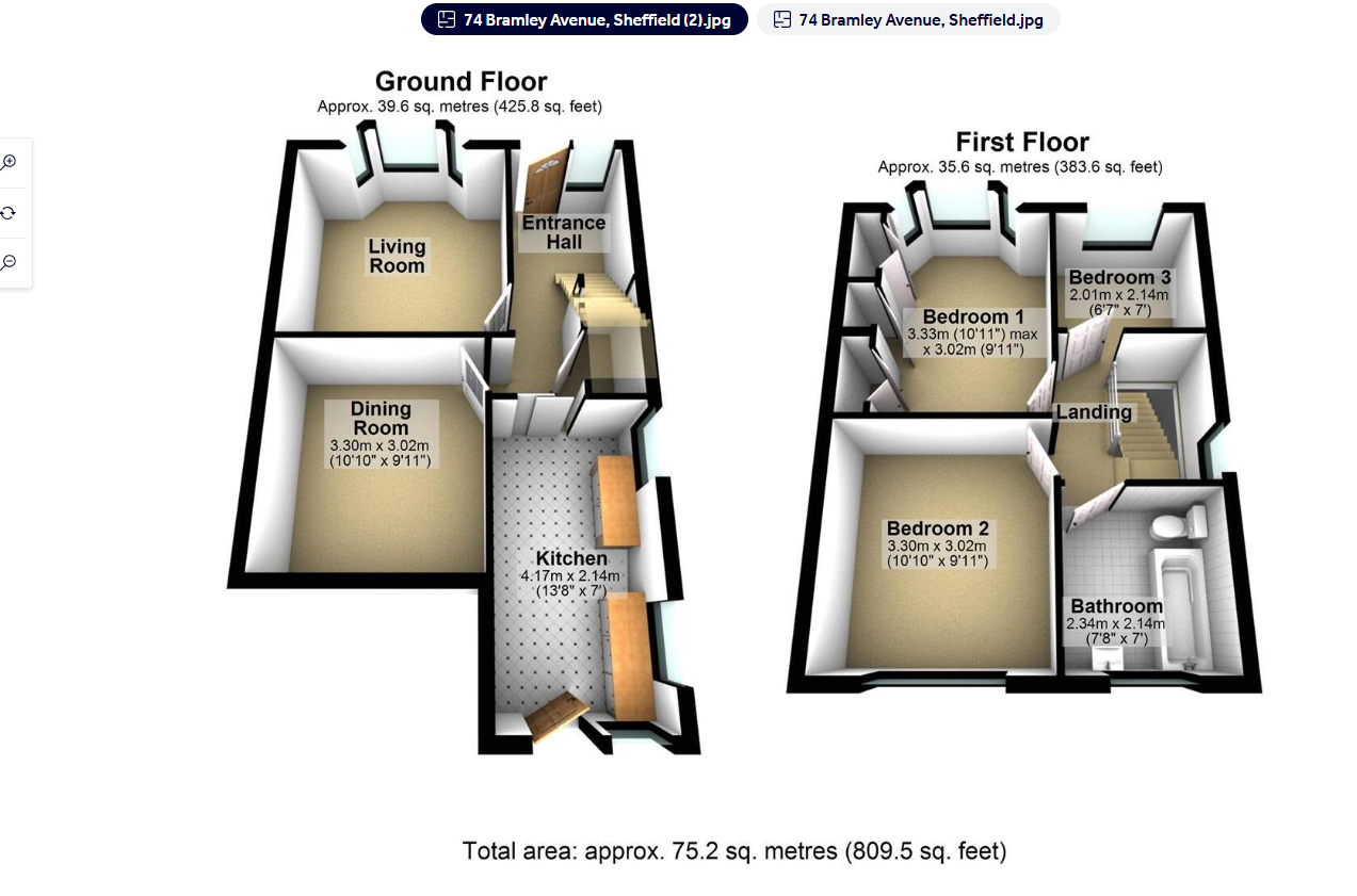 74 Bramley Avenue, Sheffield, South Yorkshire S13 8TU floorplan