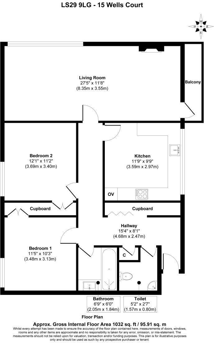 15 Wells Court, Wells Promenade, Ilkley, West Yorkshire LS29 9LG floorplan