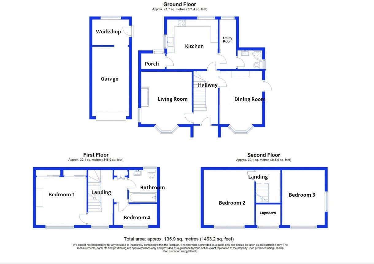 Rose Villa, Welshpool Road, Bicton Heath, Shrewsbury, Shropshire SY3 5AH floorplan