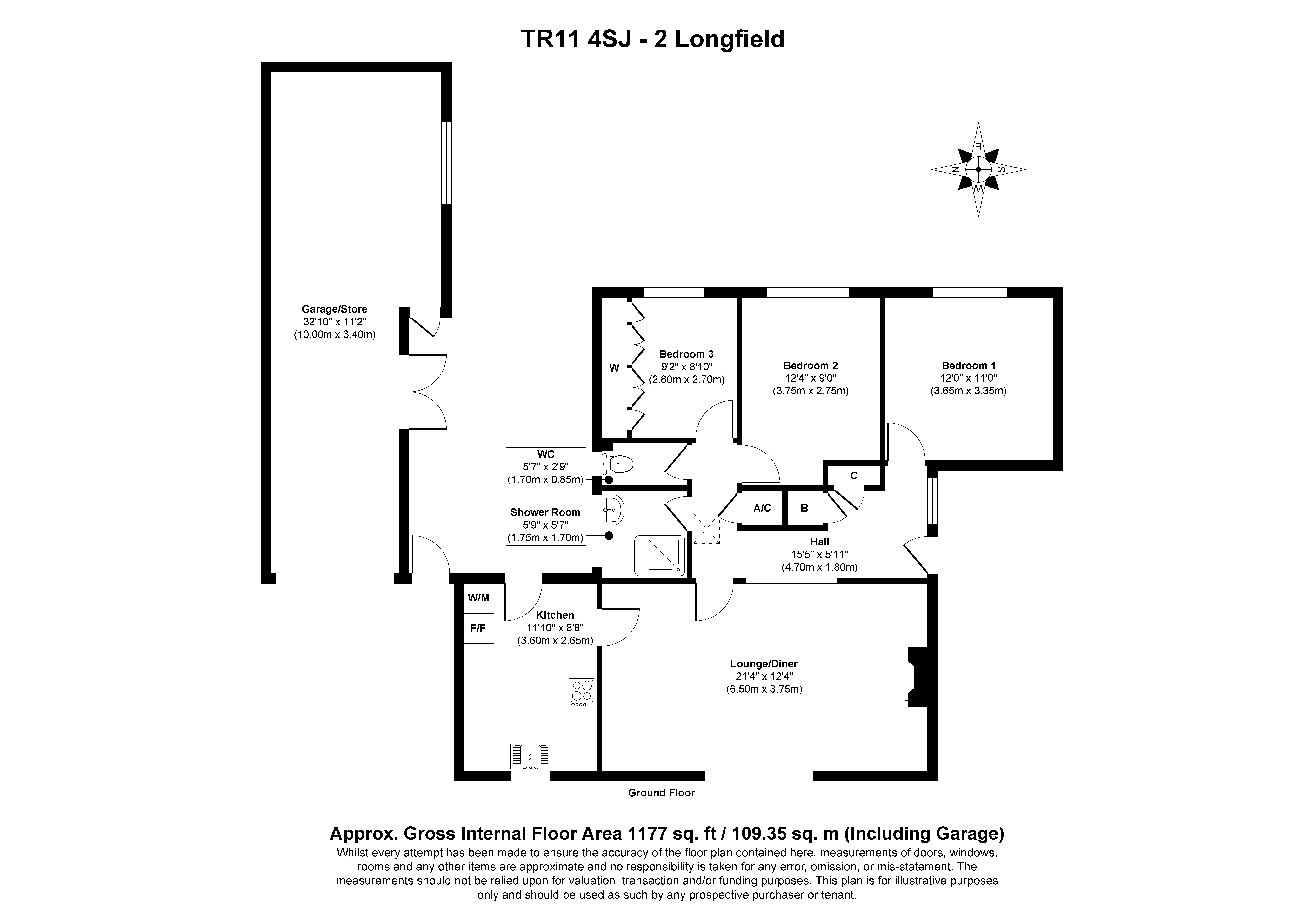 2 Longfield, Falmouth, Cornwall TR11 4SJ floorplan