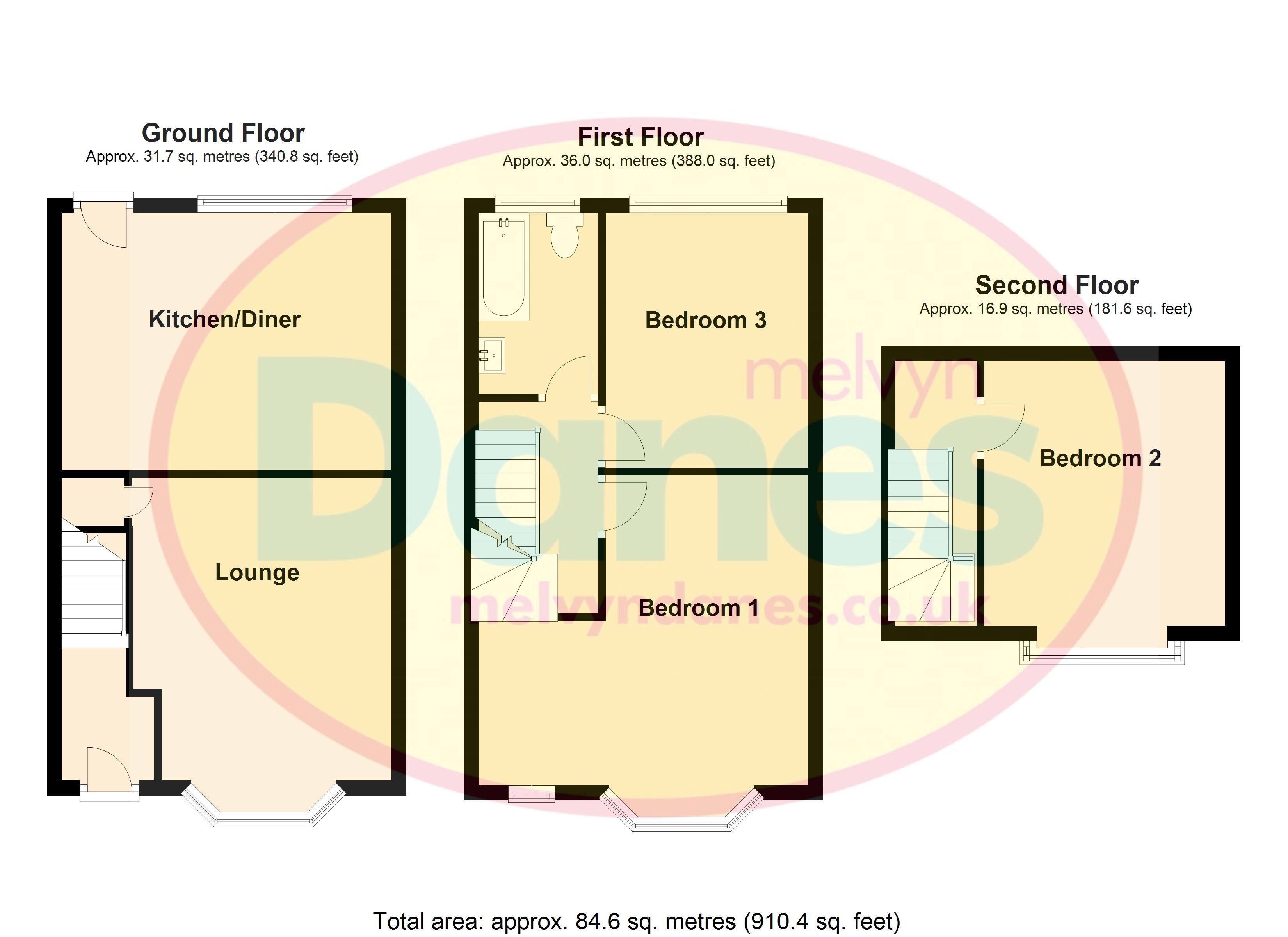 266 Gospel Lane, Birmingham, West Midlands B27 7AH floorplan