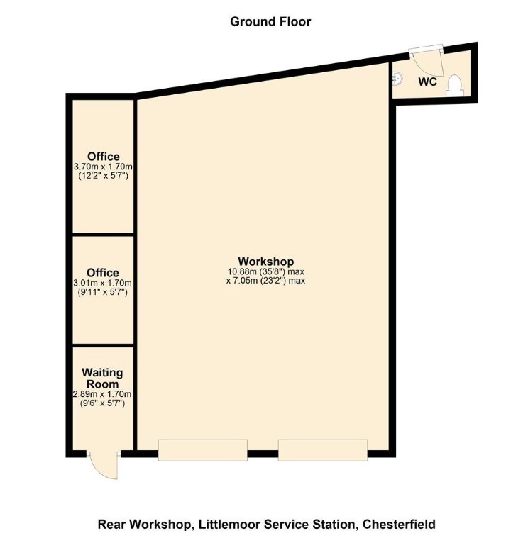 Garage & Premises, St Johns Road, Chesterfield, Derbyshire S41 8QN floorplan