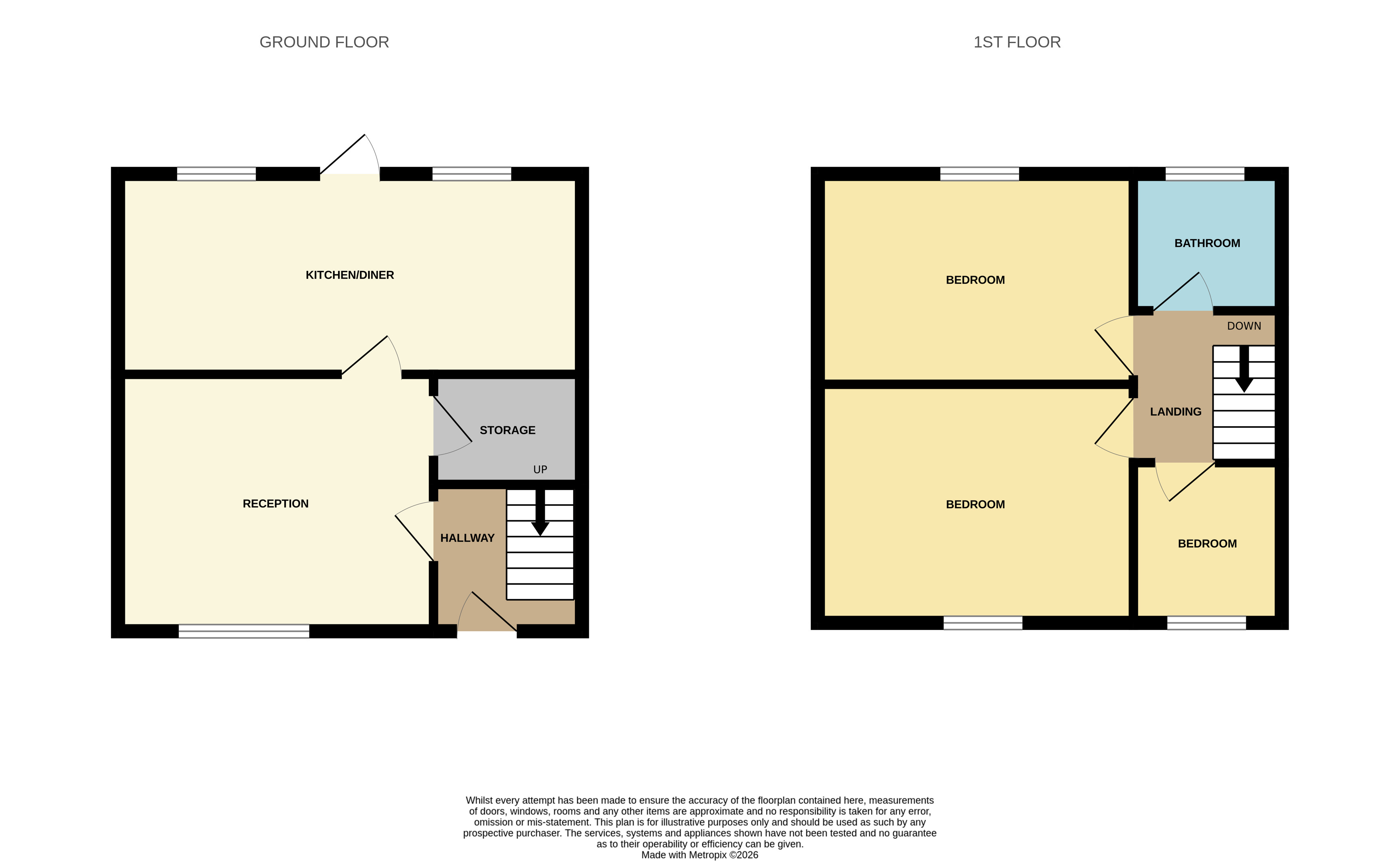 82 Linden Road, Creswell, Worksop, Nottinghamshire S80 4JT floorplan