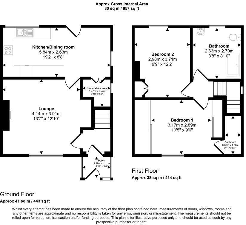 34 Windermere Road, Stockton-On-Tees, County Durham TS18 4NA floorplan