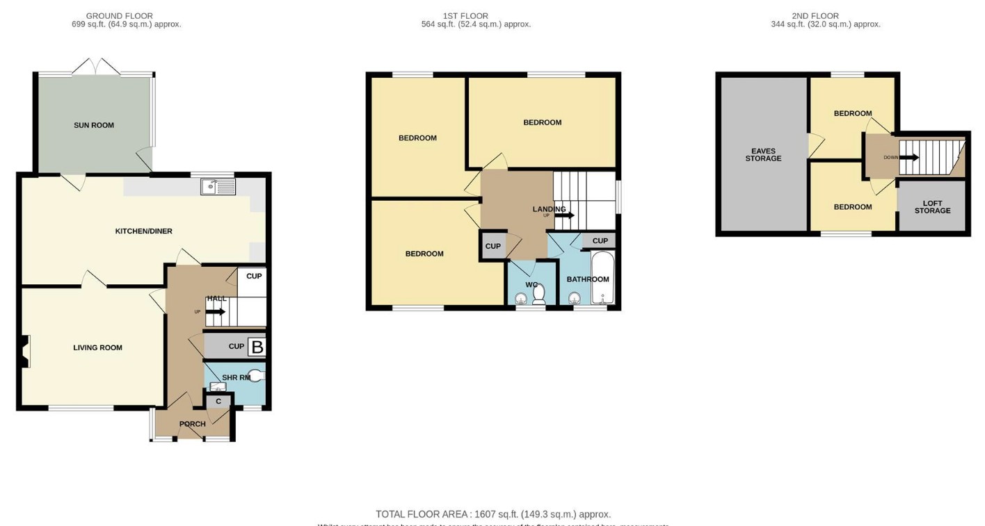 125 Heronfield Close, Redditch, Worcestershire B98 8QW floorplan