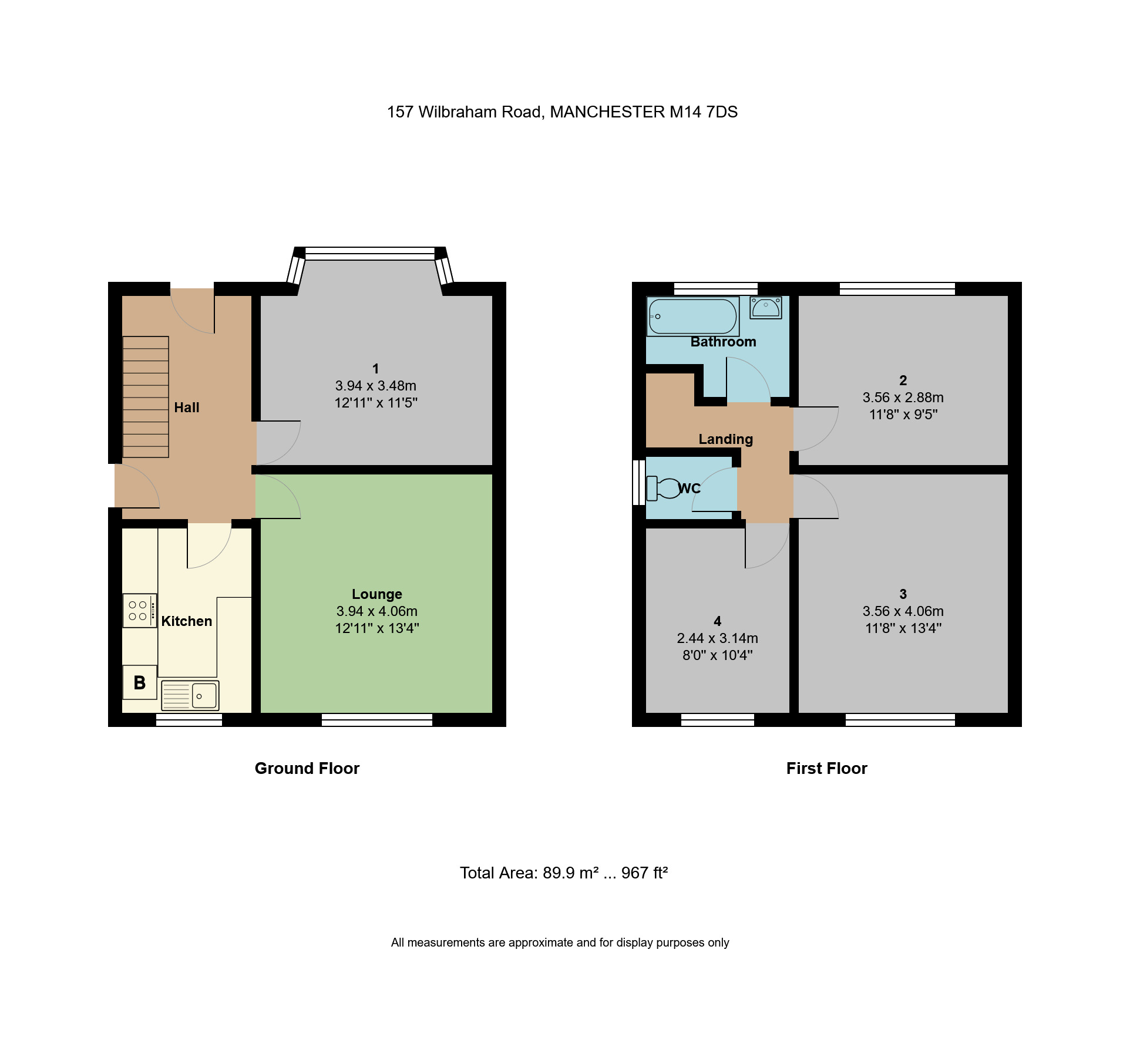 157 Wilbraham Road, Manchester, Greater Manchester M14 7DS floorplan