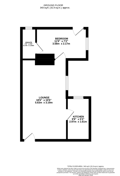 Flat A, 10 The Crescent, Selby, North Yorkshire YO8 4PD floorplan