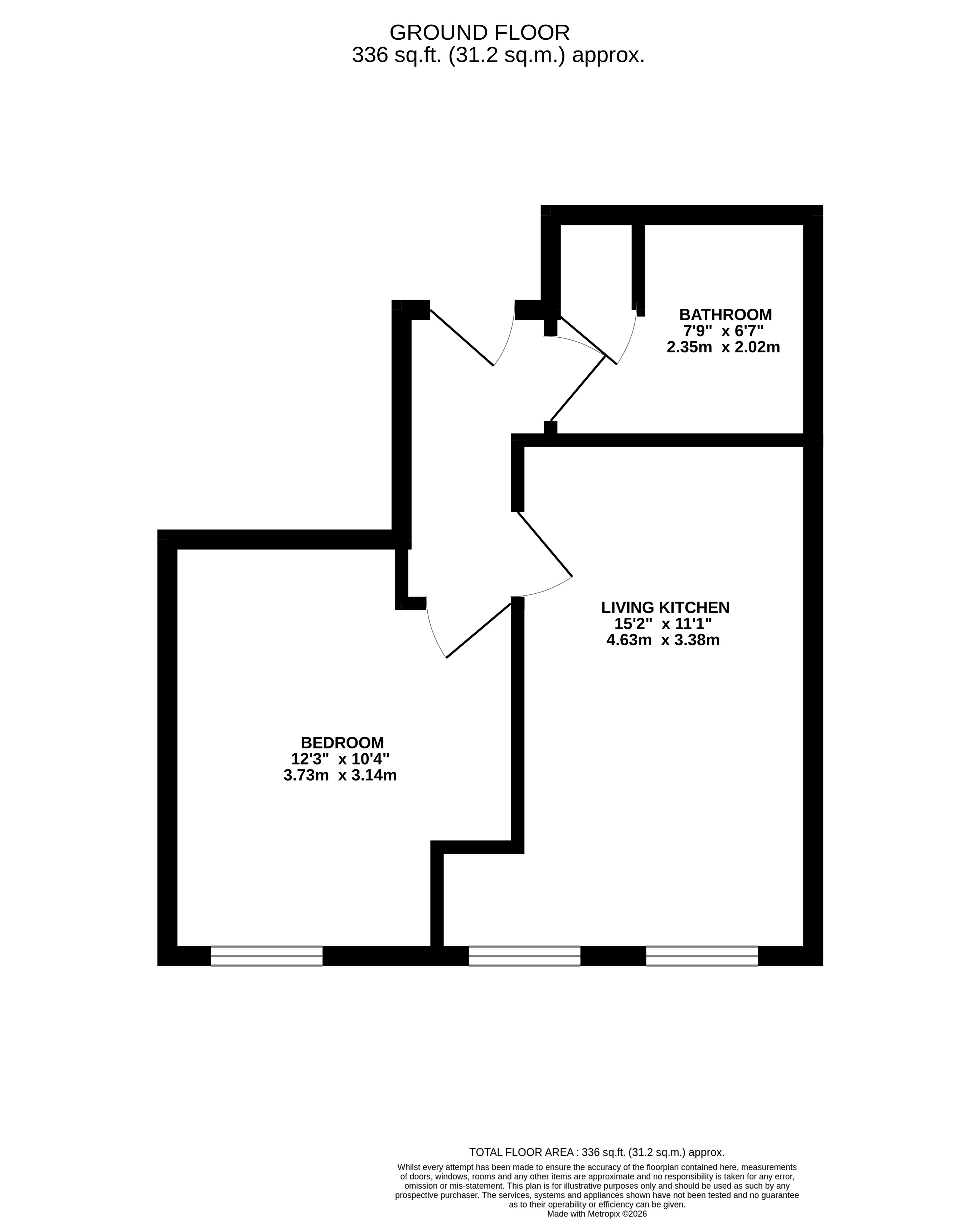 Apartment 8, Crown Court Chambers, 8-12 Crown Street, Halifax, West Yorkshire HX1 1TW floorplan