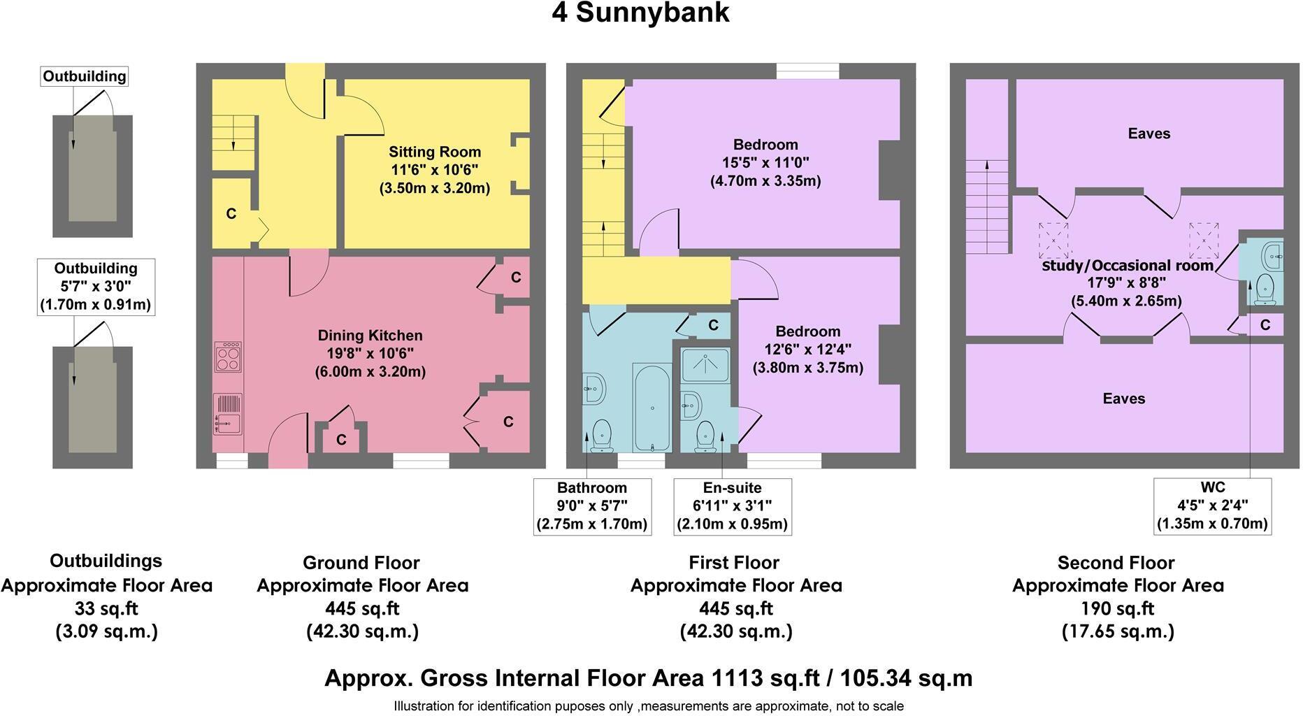 4 Sunny Bank, Great Longstone, Bakewell, Derbyshire DE45 1TL floorplan