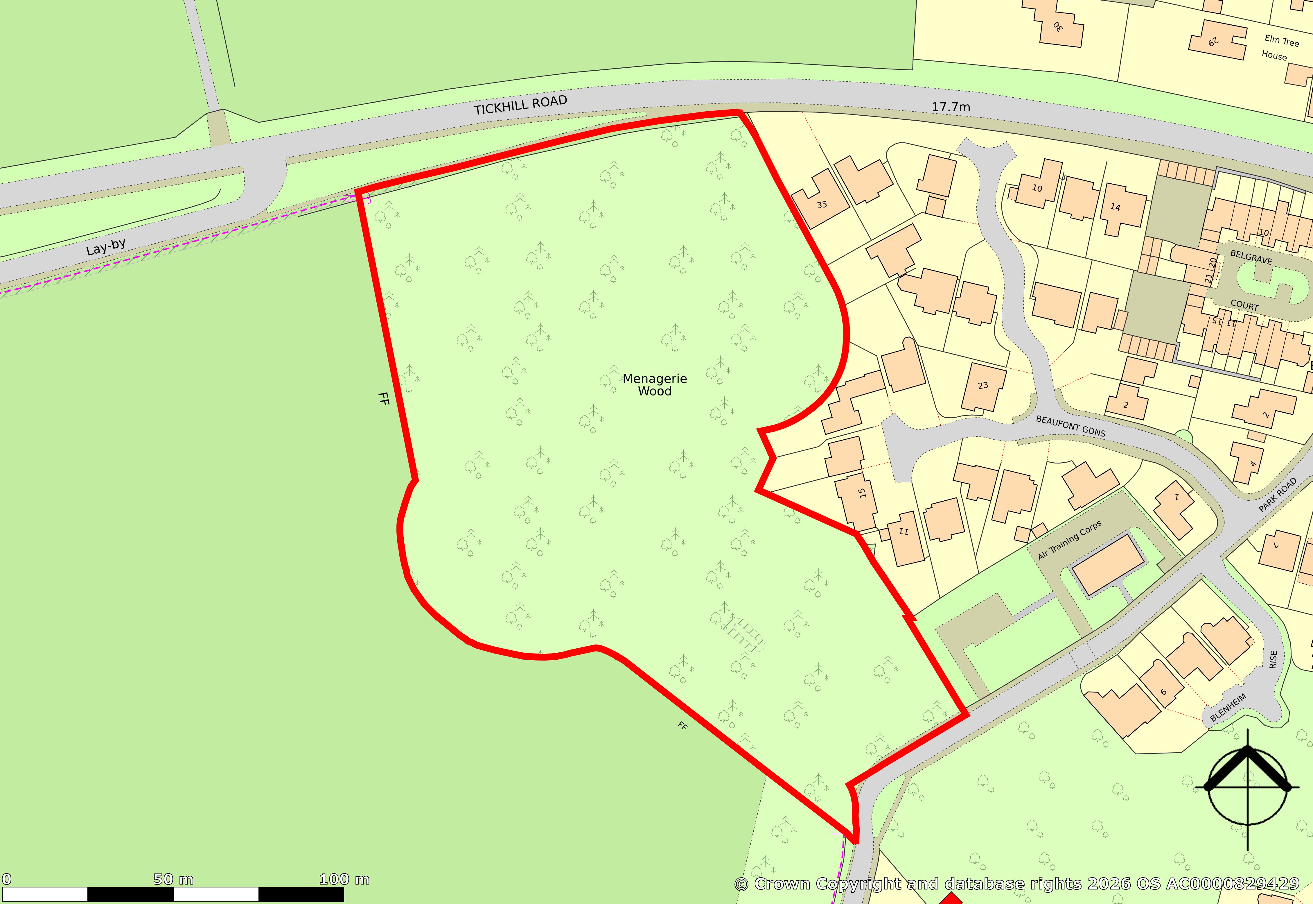 Woodland on the south side of Tickhill Road, Bawtry, Doncaster, South Yorkshire DN10 6XB