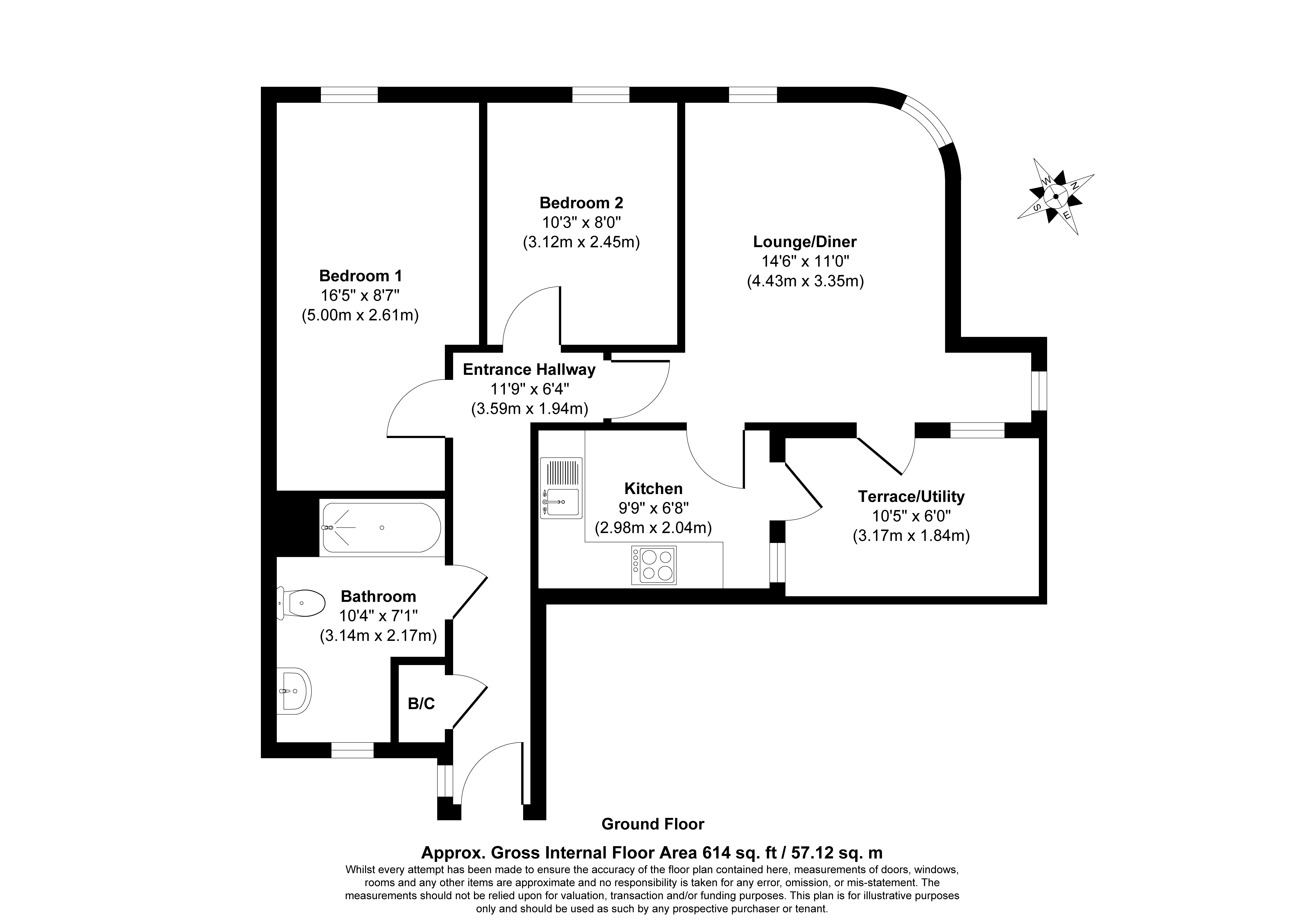 Flat 3, Regnas Heights, 198 High Road, Ilford, Greater London IG1 1LR floorplan