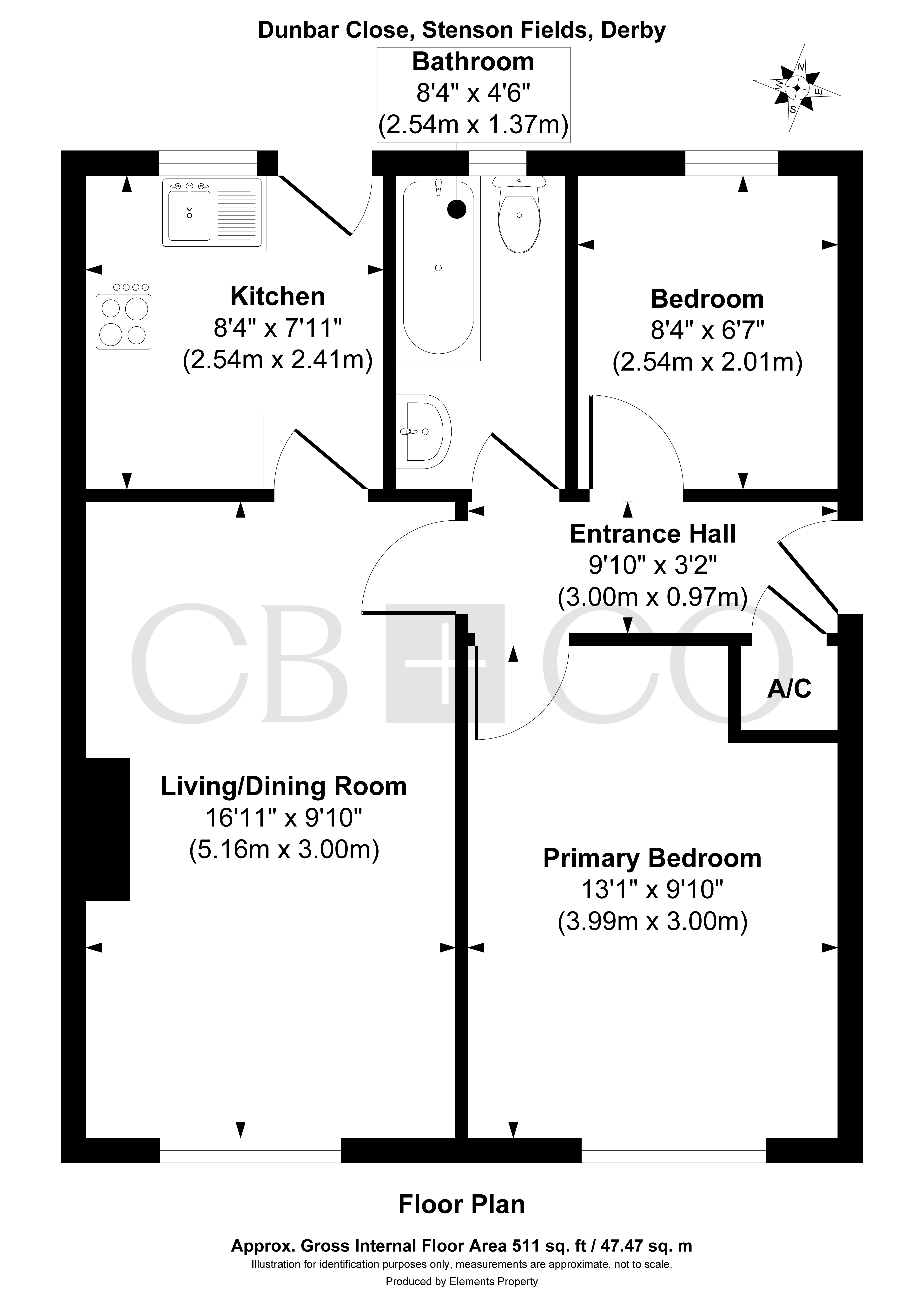 8 Dunbar Close, Sinfin, Derby DE24 3ED floorplan