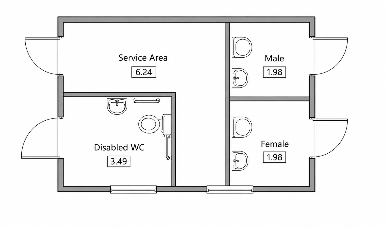 Public Conveniences, Brig Royd, Halifax Road, Ripponden, West Yorkshire HX6 4AN floorplan